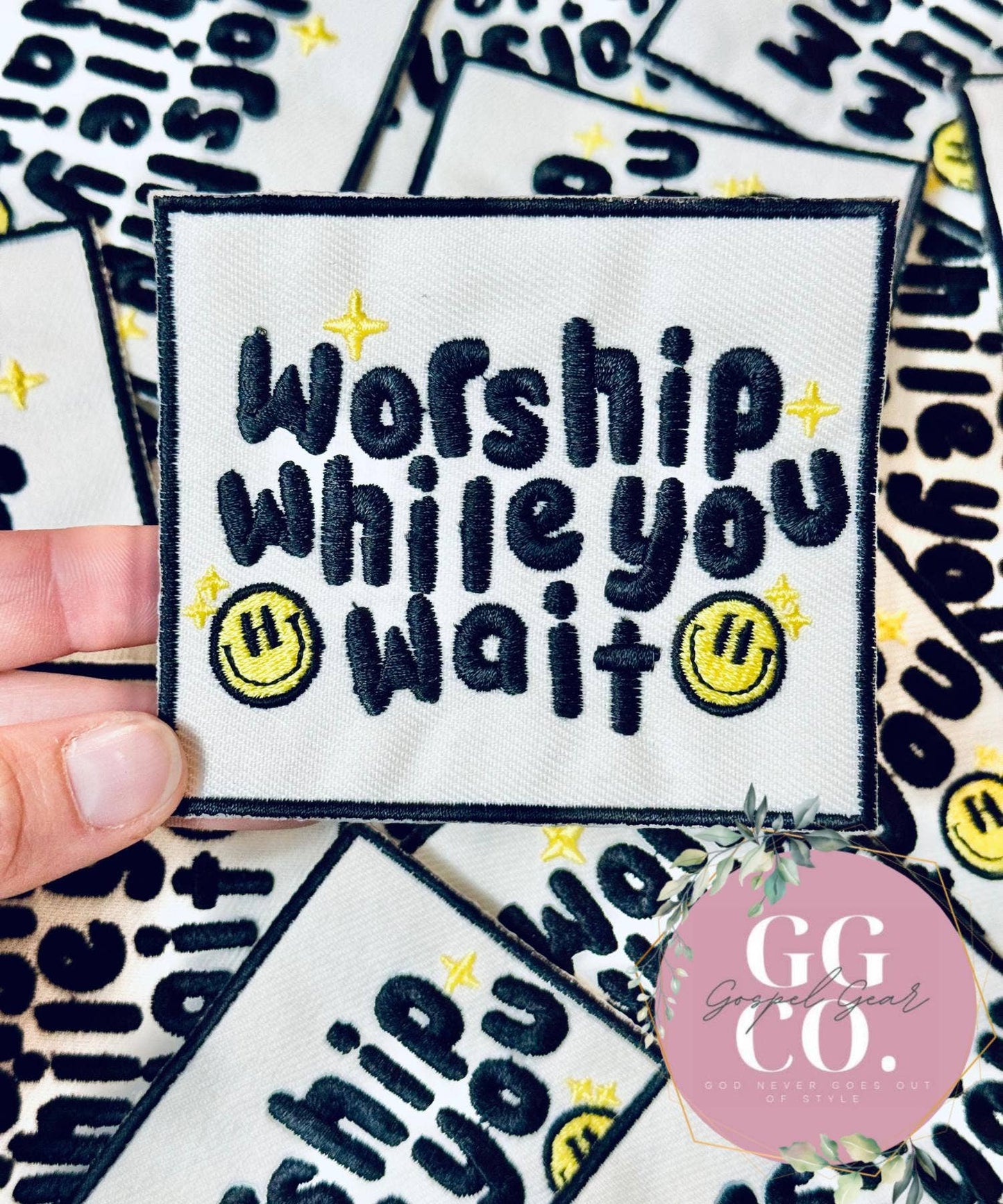 Worship While You Wait Embroidered Patch