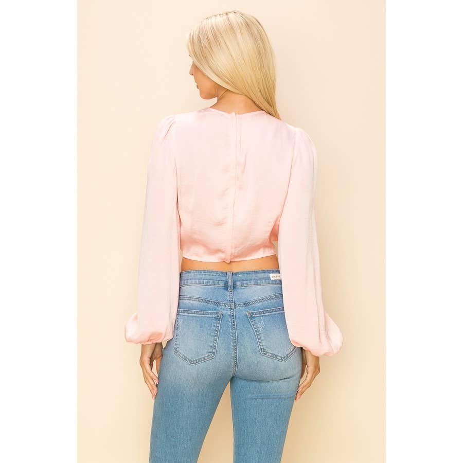 STYLISH BLUSH CROP TOP.