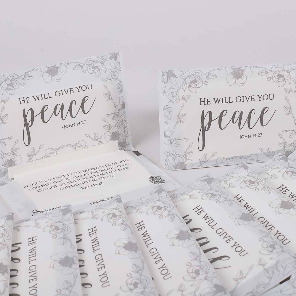 Tissue Packs - He Will Give You Peace - Pack of 30