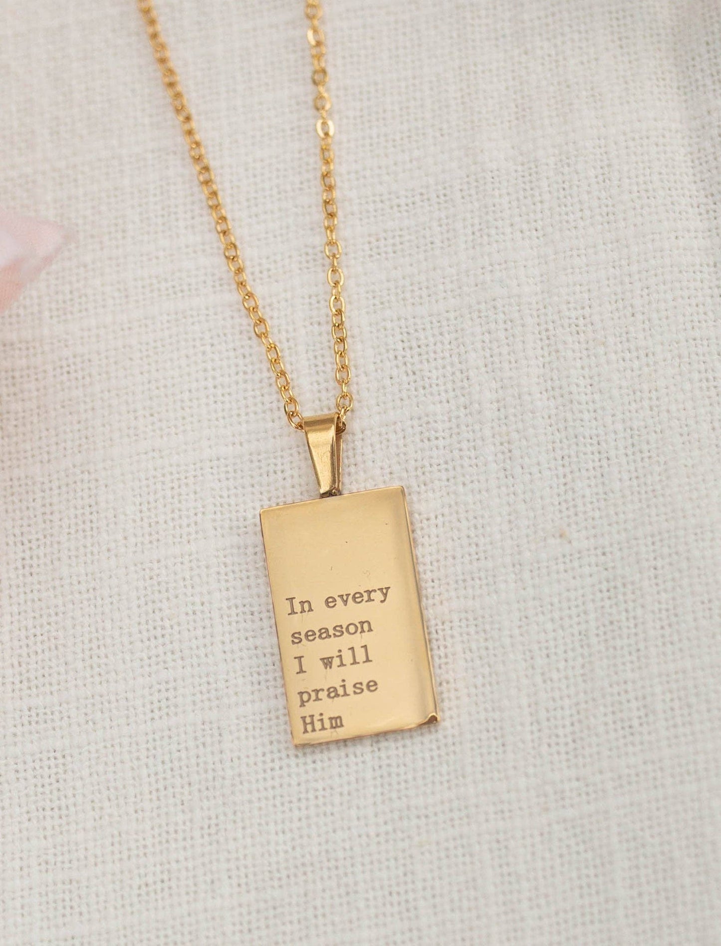 18KT GOLD IN EVERY SEASON I WILL PRAISE NECKLACE