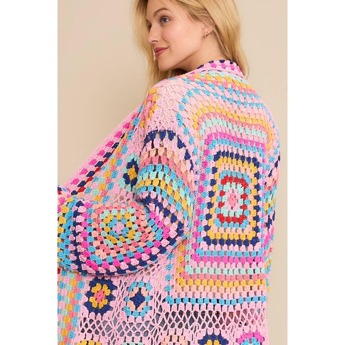 CROCHET FRINGE CARDIGAN DUSTER.