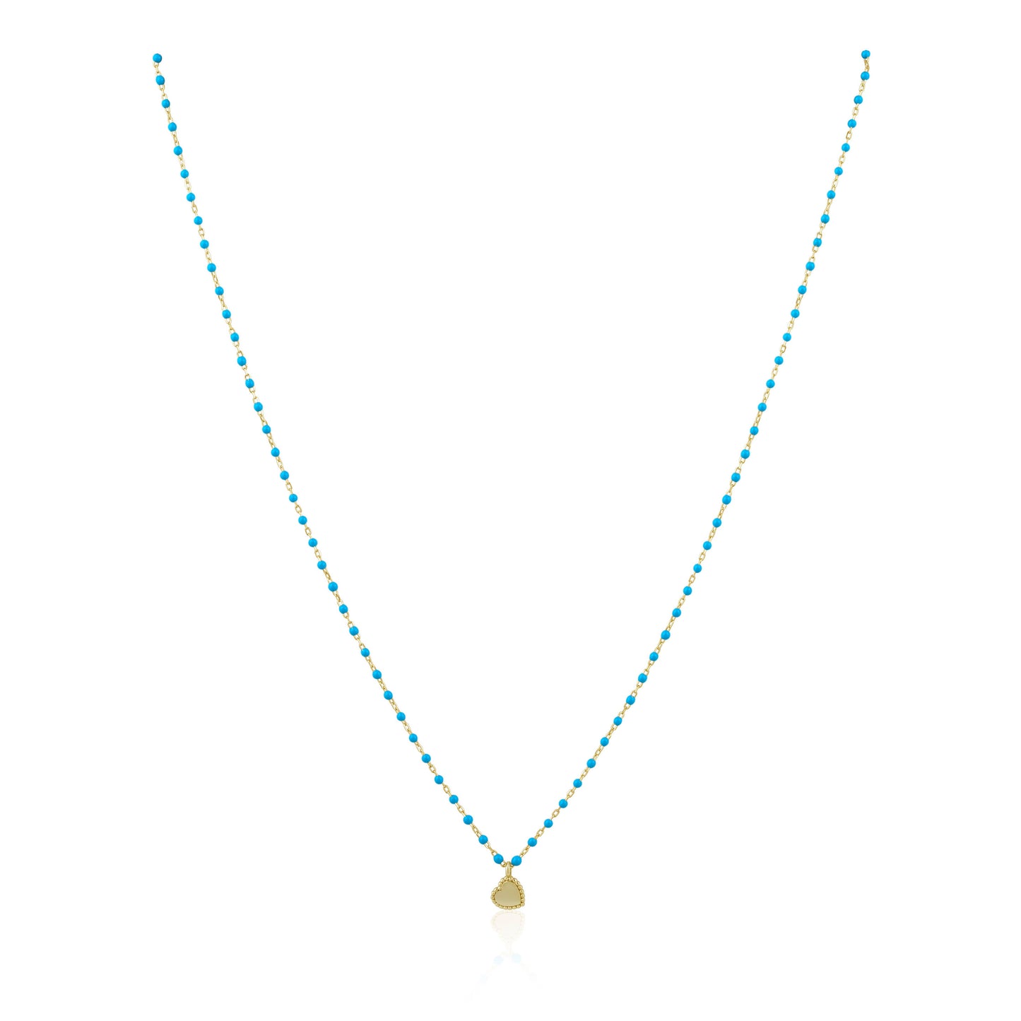TURQUOISE MINI HEART NECKLACE