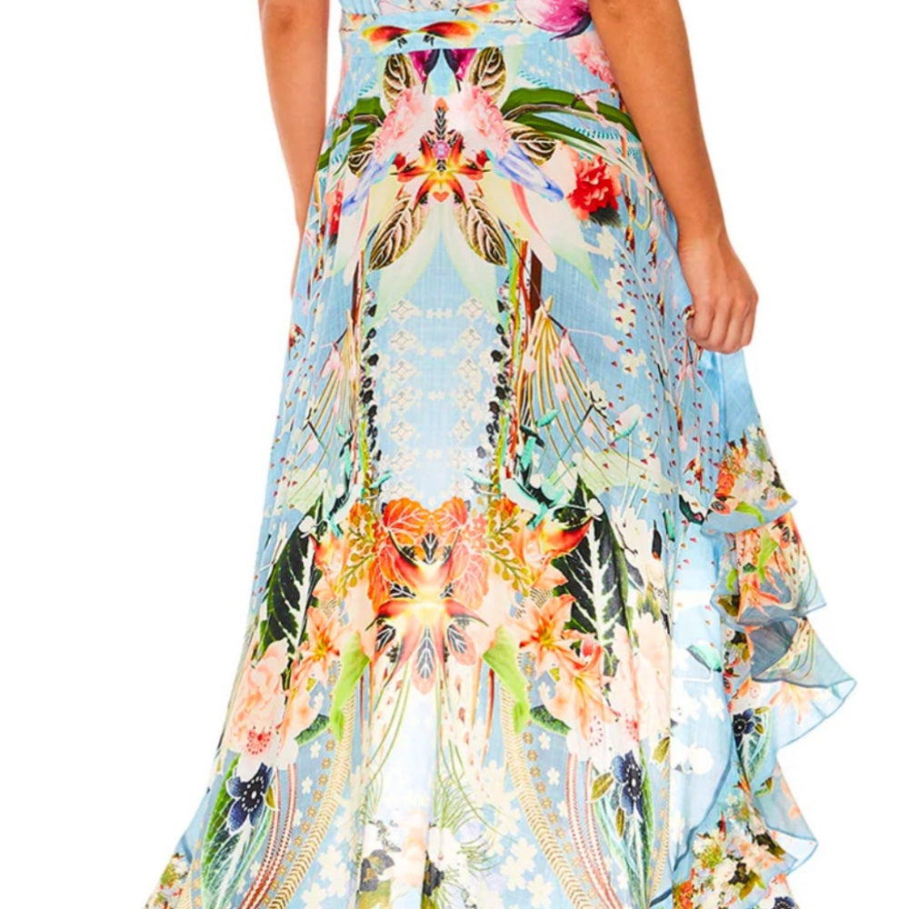 Blue High Low Sundress with Spaghetti Straps