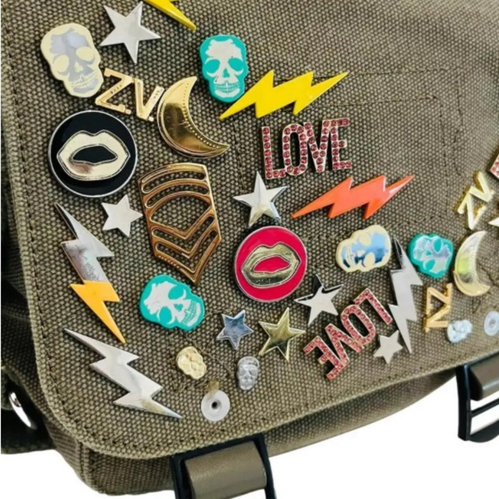 Zadig & Voltaire Khaki Embellished Crossbody Bag final sale