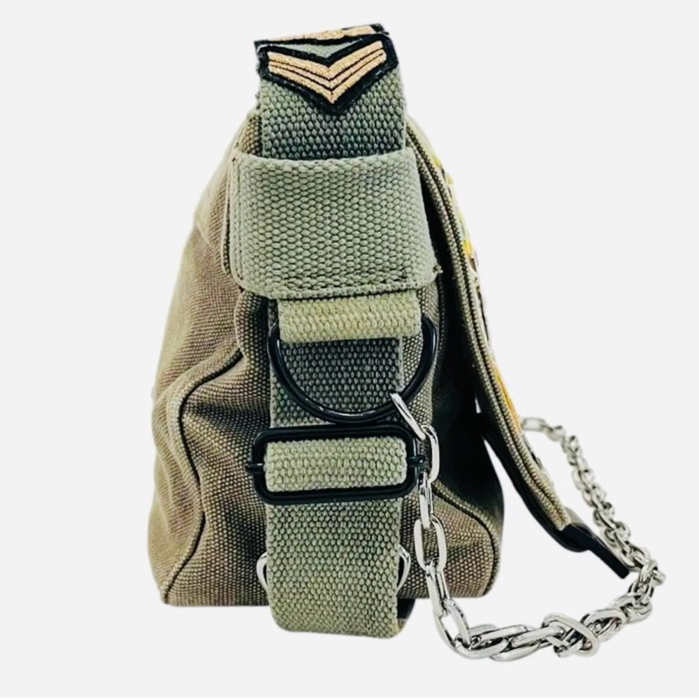 Zadig & Voltaire Khaki Embellished Crossbody Bag final sale