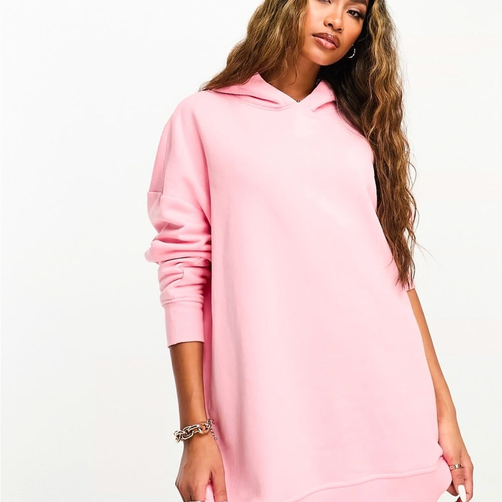 Pink Oversized Hoodie/dress with Long Sleeves