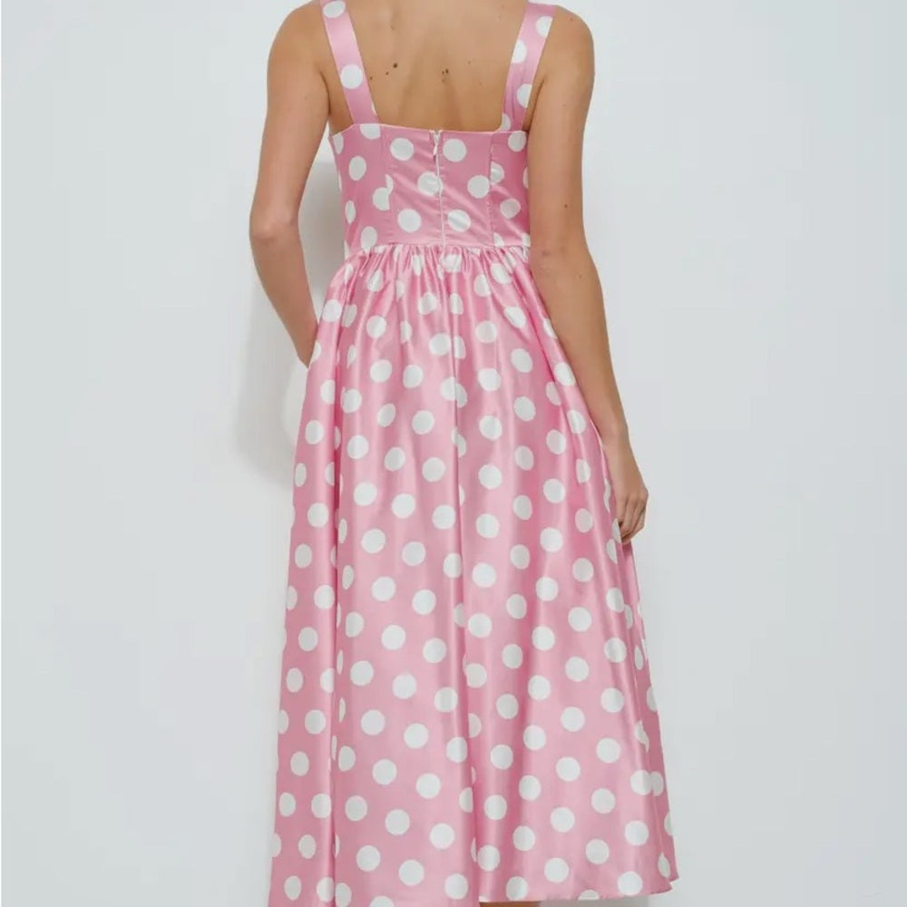 Pink and White Sweetheart Midi Sundress beautiful unique 60th style