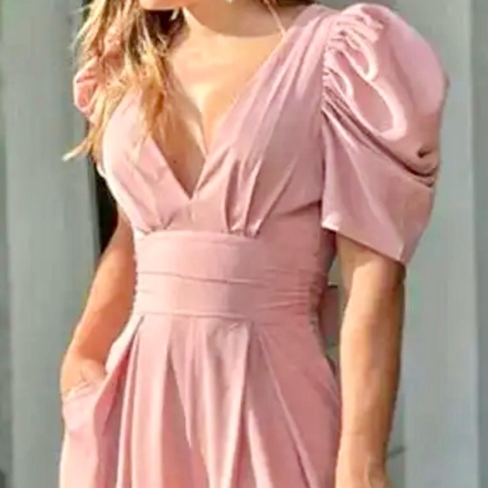Elegant Pink Maxi jampsuit