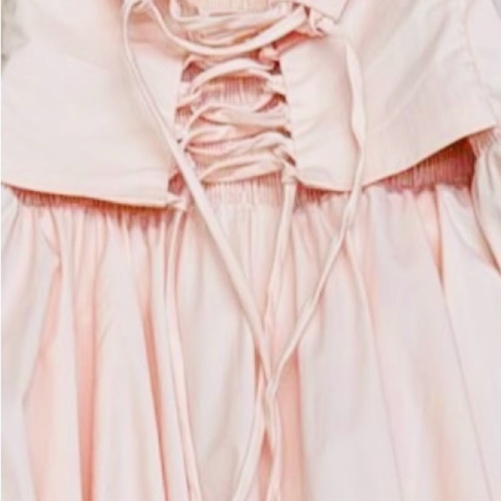 MILANO Pink Midi Dress with Sweetheart Neckline with incorporated corset