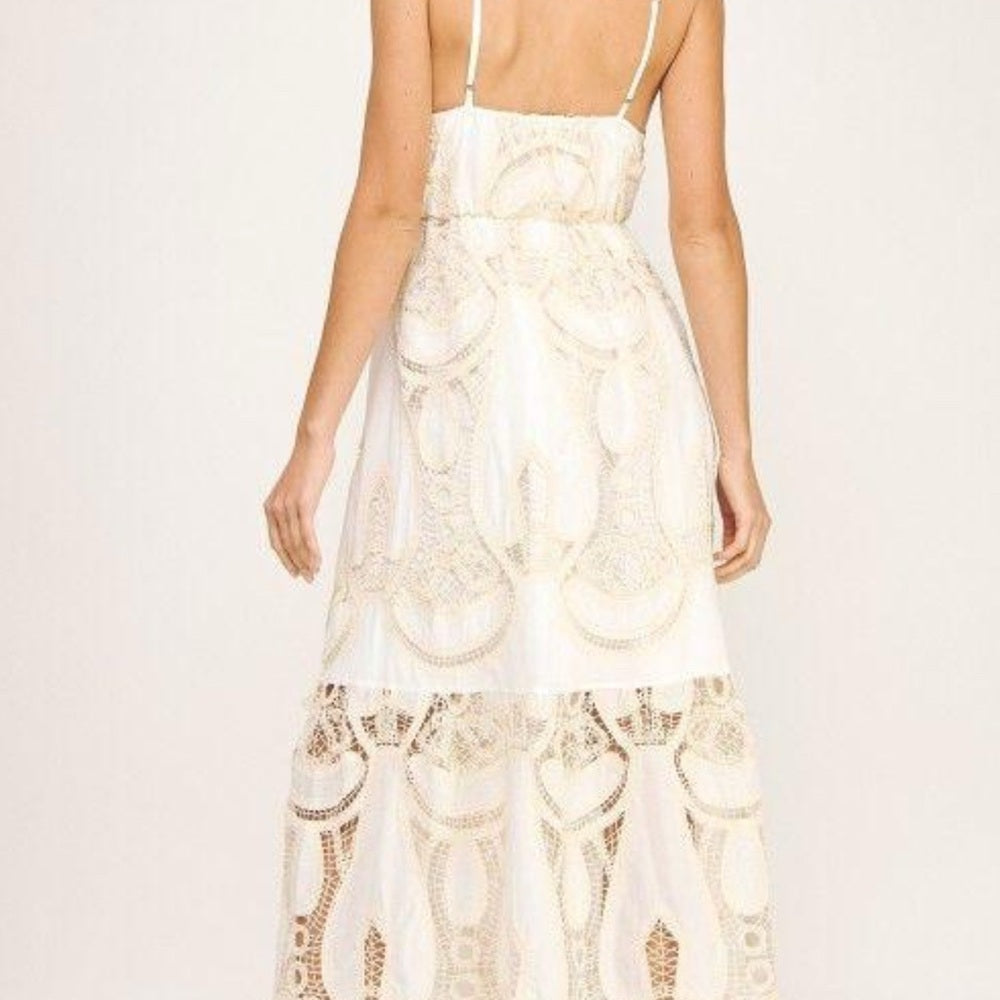 MIKONOS White Tiered Cut Out Maxi Sundress