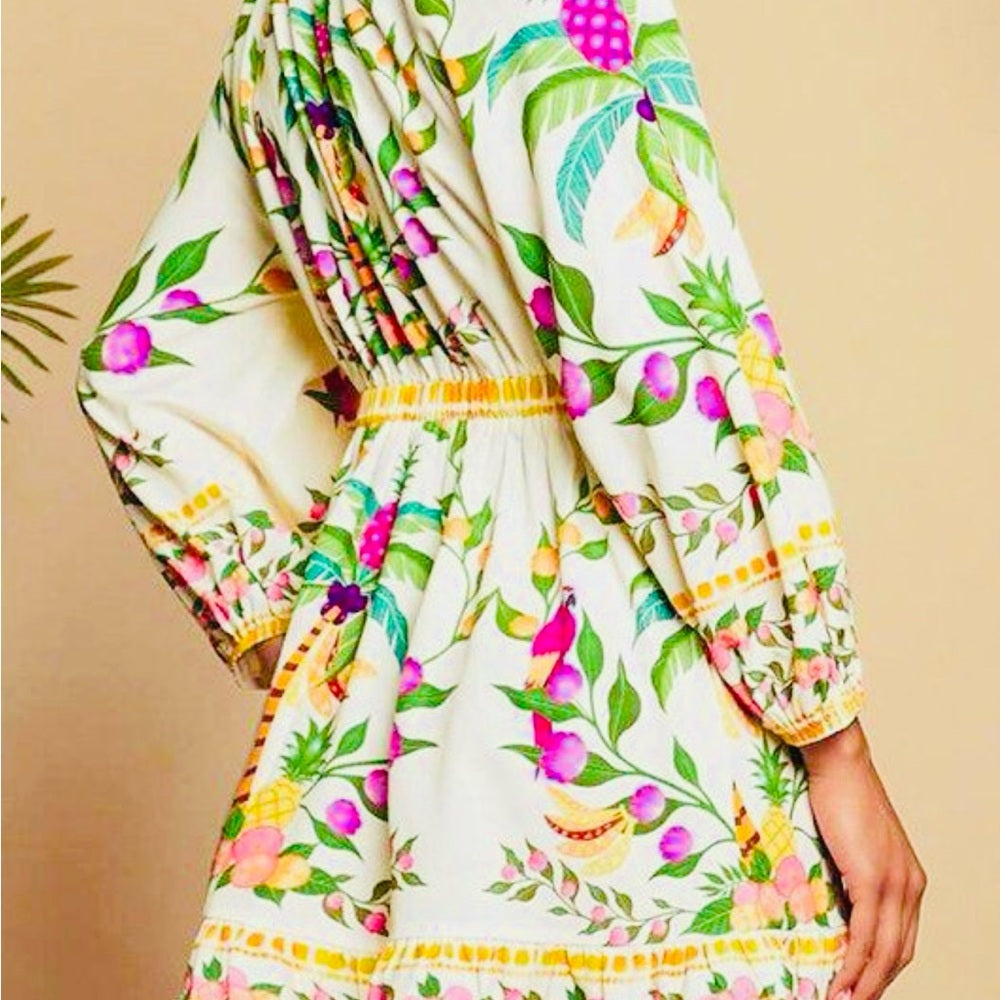 MARBELLA Floral V-Neck Dress - Multicolor
