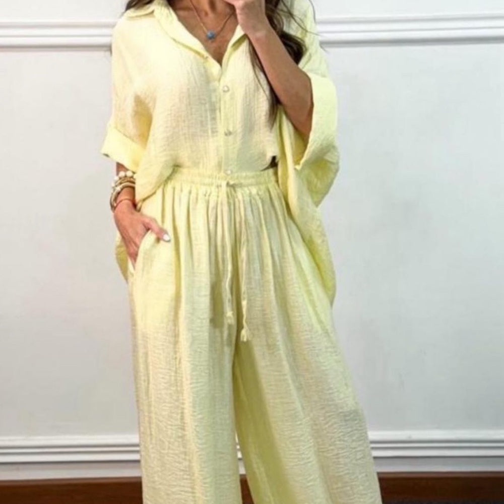 MILANO ser Yellow Wide Leg pants and shirt