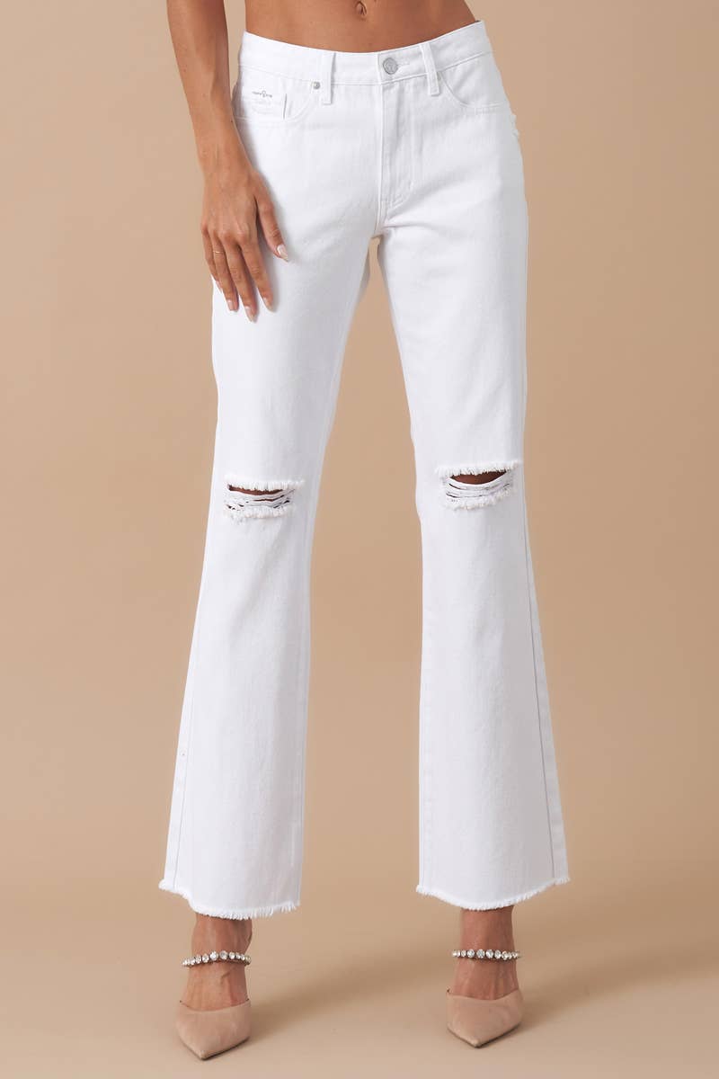 High Rise White Denim