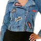 Embellished Cropped Denim Jacket