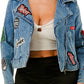 Embellished Cropped Denim Jacket