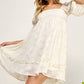 FLOWER TIERED PEASANT SLEEVE DRESS