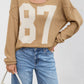 Cropped Cable-Knit 87 Graphic Sweater