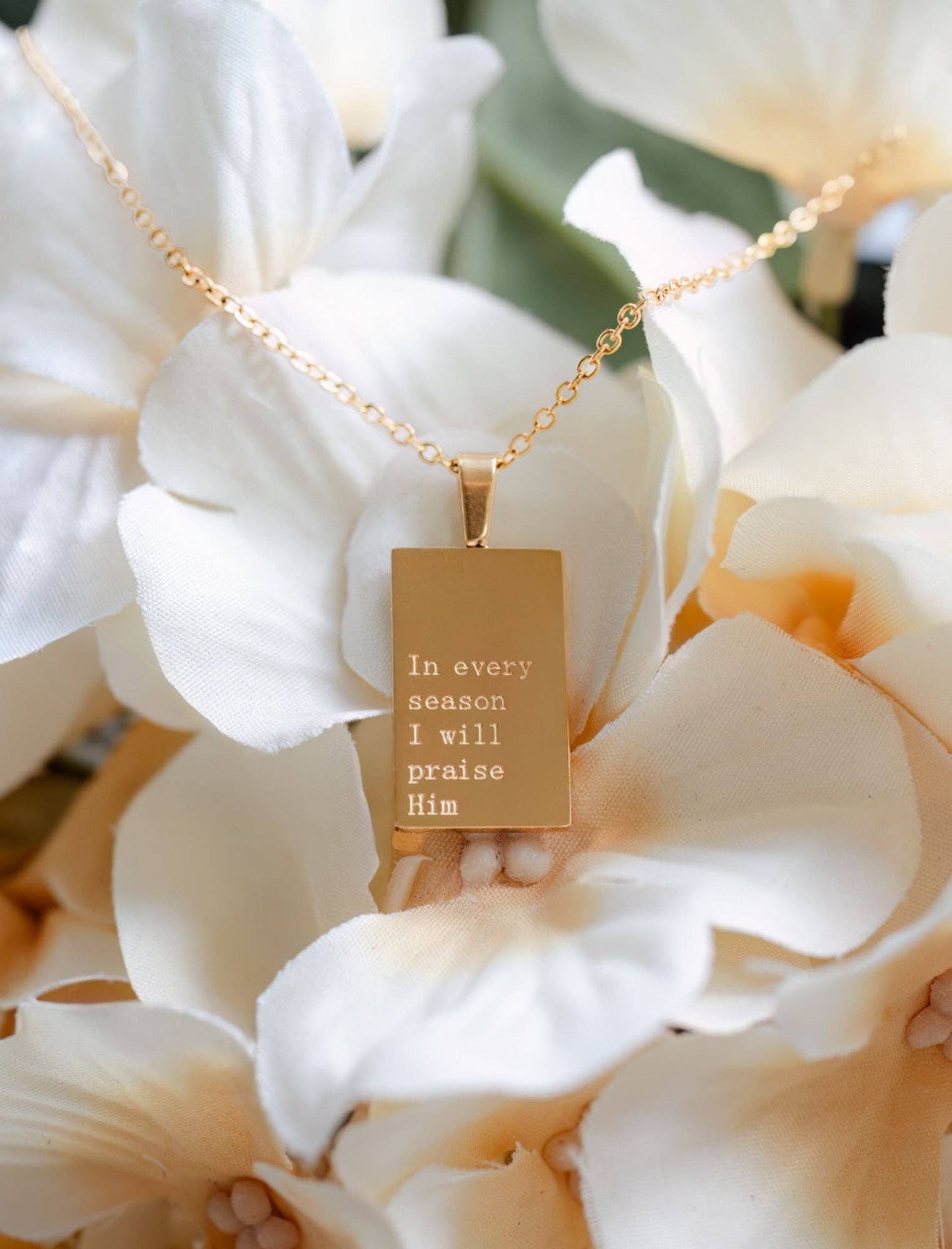 18KT GOLD IN EVERY SEASON I WILL PRAISE NECKLACE