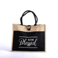Jute Tote Bag - Blessed
