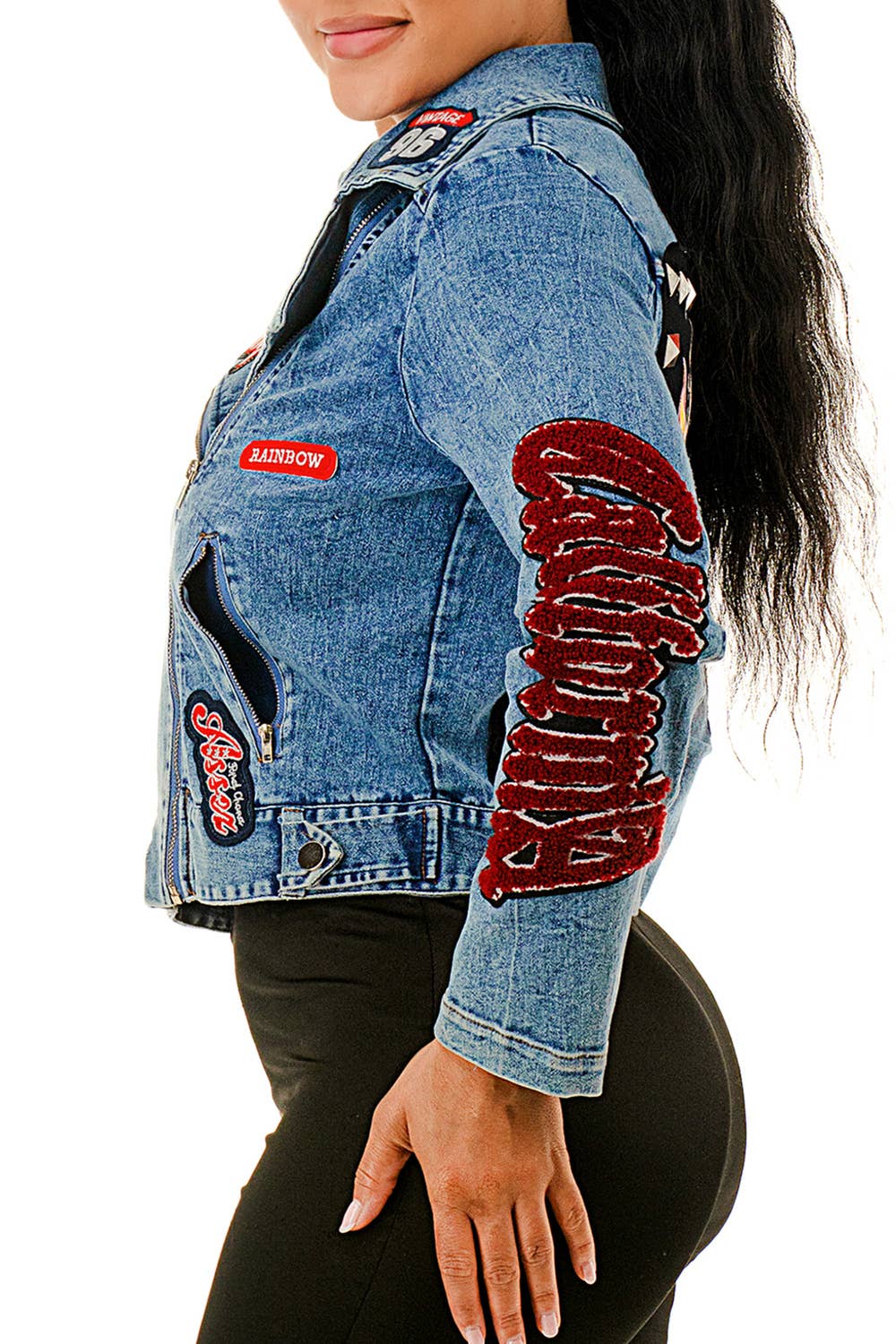 Embellished Cropped Denim Jacket