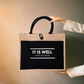 Jute Tote Bag - It Is Well