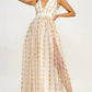 GOLD EMBROIDERED TULLE DRESS