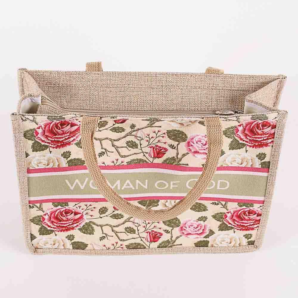 Woven Canvas Tote - Woman of God