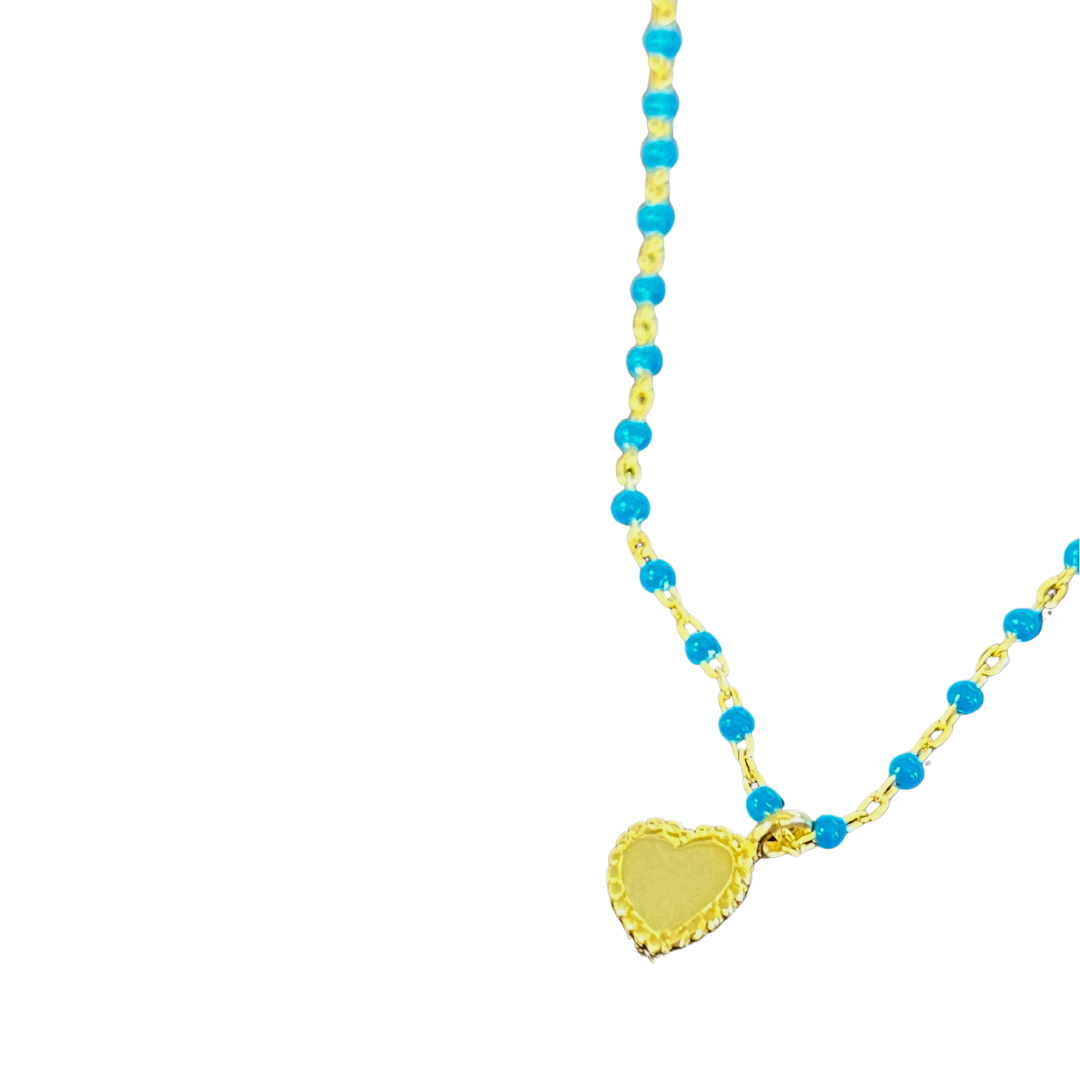 TURQUOISE MINI HEART NECKLACE