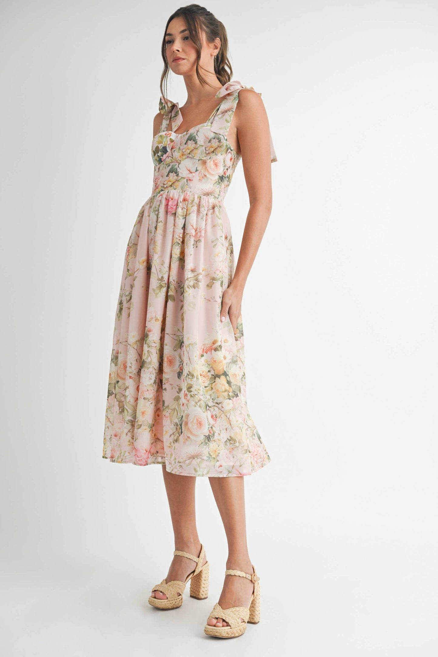 FLORAL PRINTED MIDI DRESS