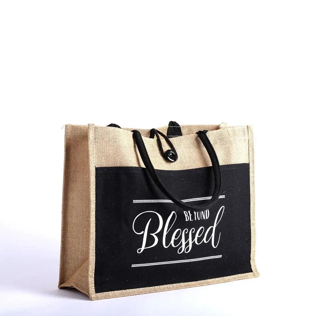 Jute Tote Bag - Blessed