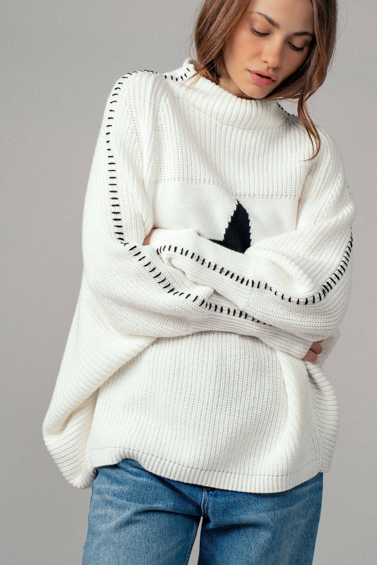 Oversized Star Stitch Sweater