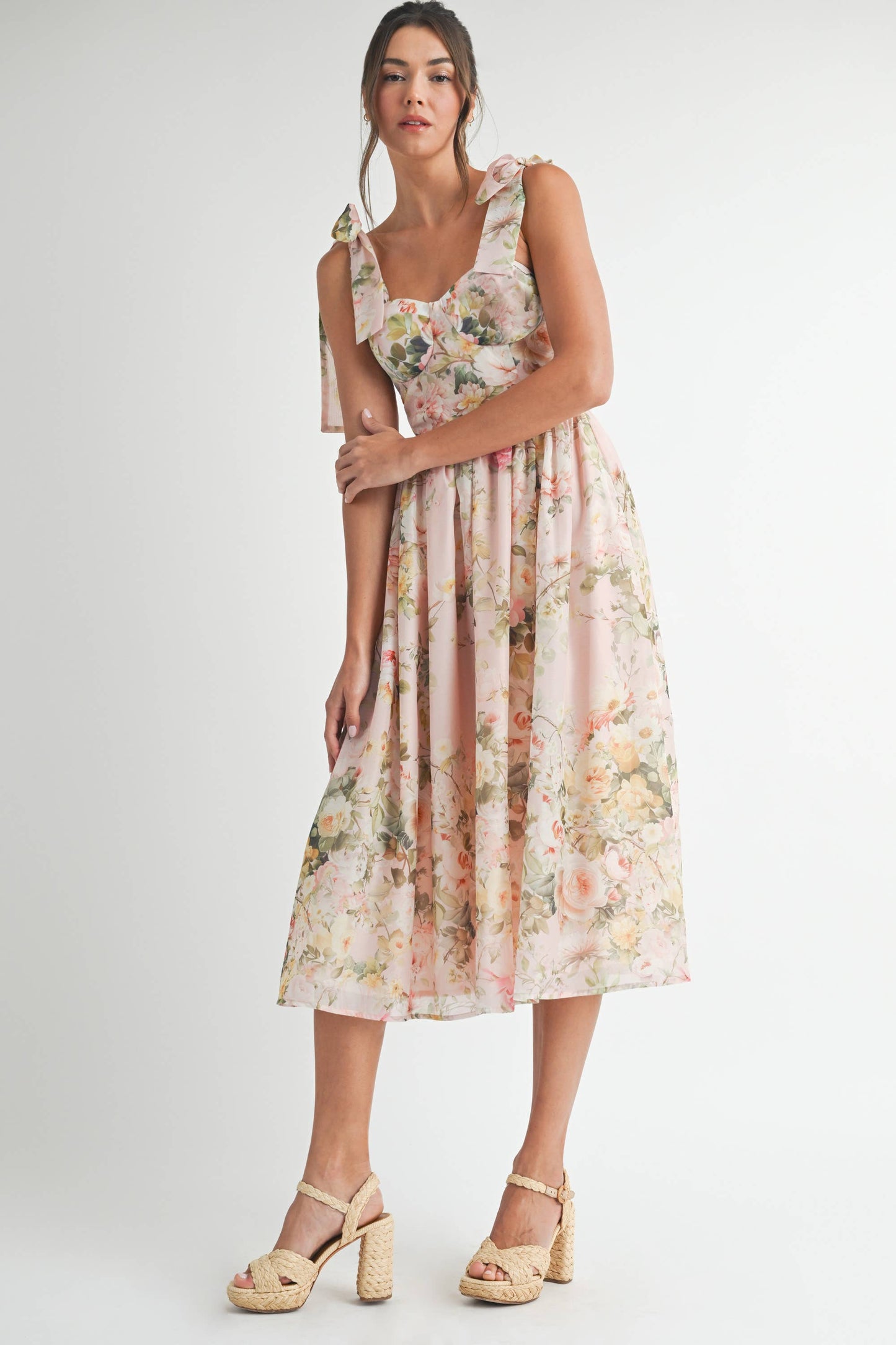 FLORAL PRINTED MIDI DRESS