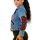 Embellished Cropped Denim Jacket