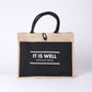 Jute Tote Bag - It Is Well