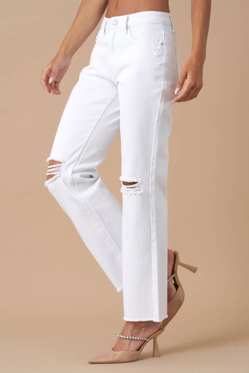 High Rise White Denim