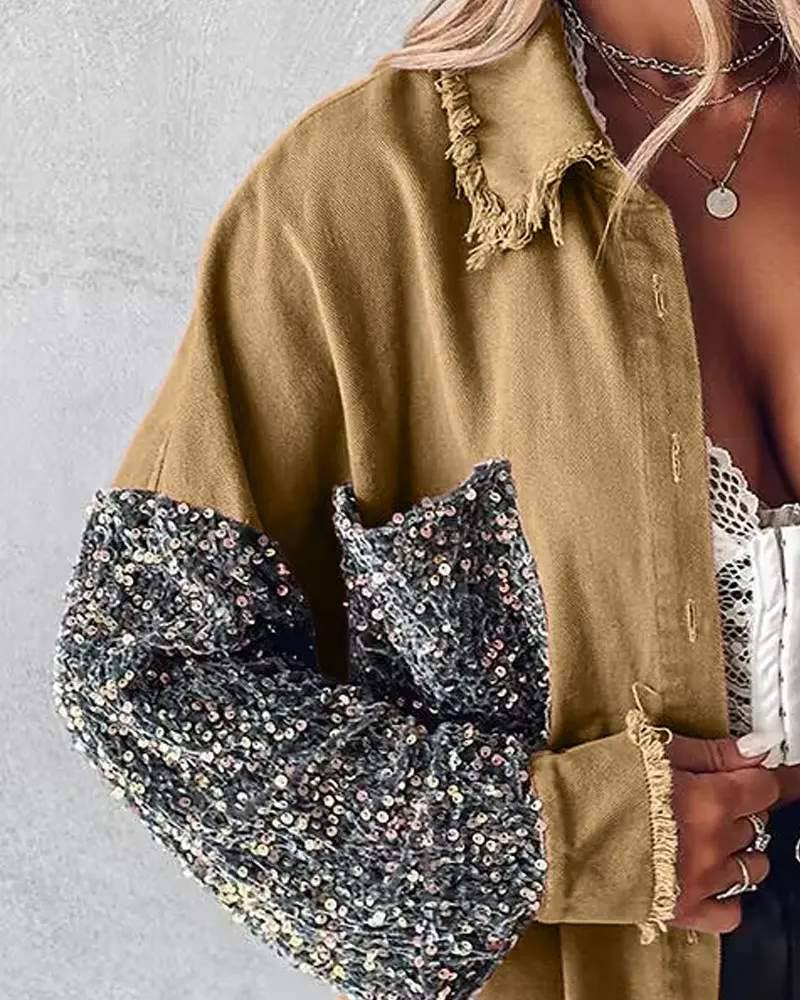 Contrast Sequin Jacket