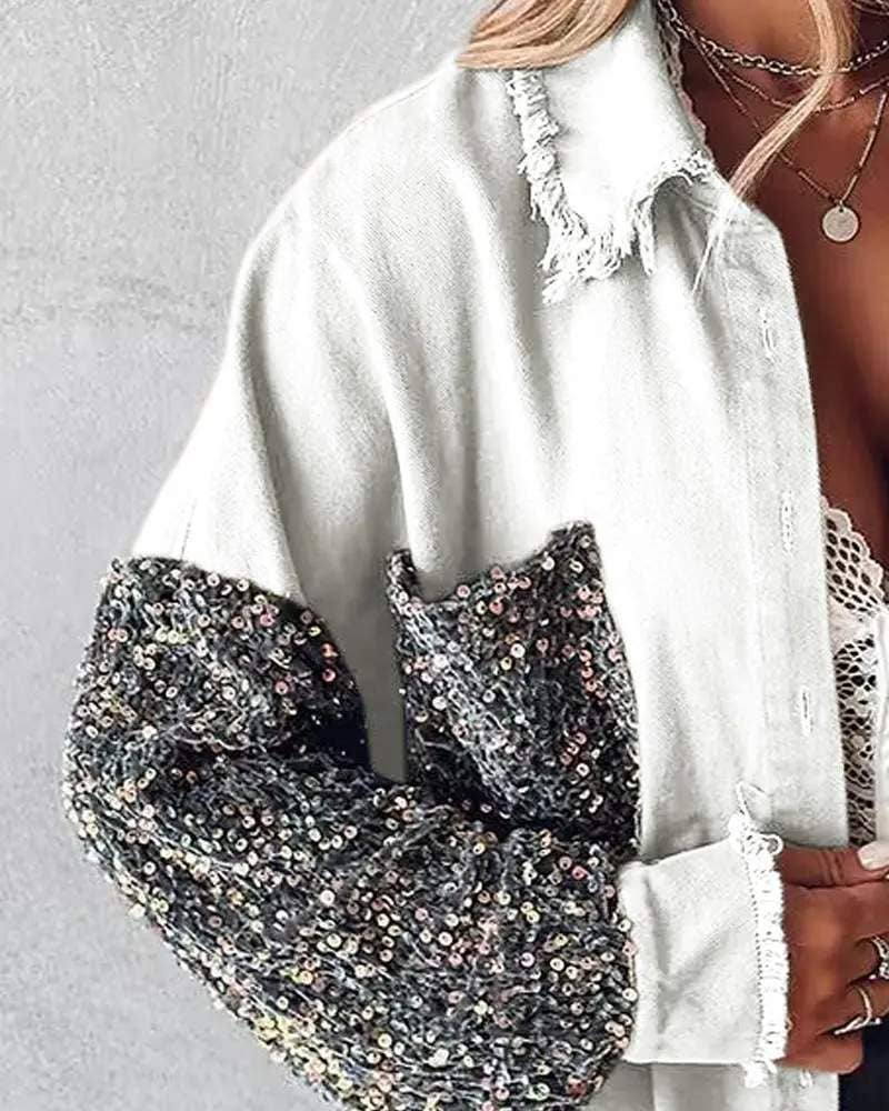 Contrast Sequin Jacket