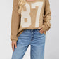 Cropped Cable-Knit 87 Graphic Sweater