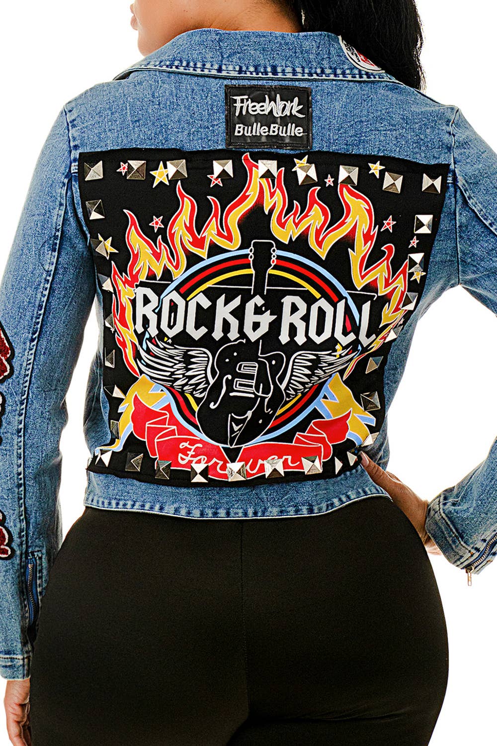 Embellished Cropped Denim Jacket