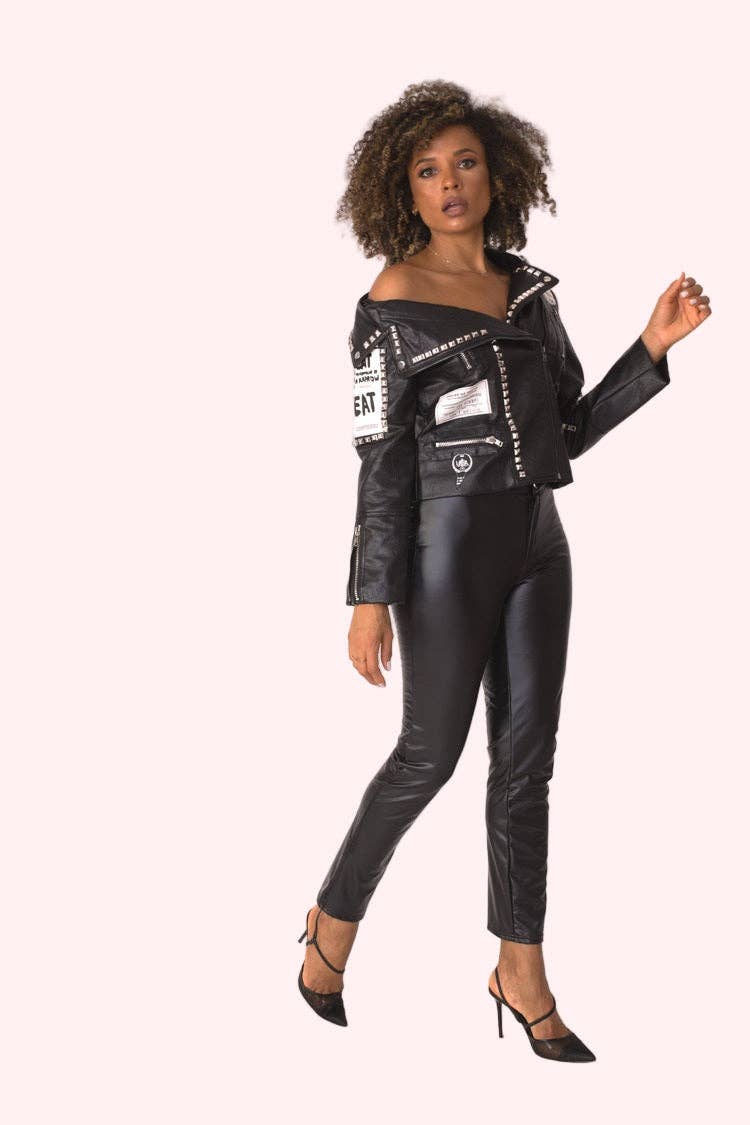 PARIS ASYMETRIC  VEGAN LEATHER JACKET