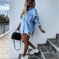 LOVE Oversized  ripped frayed edges denim jacket