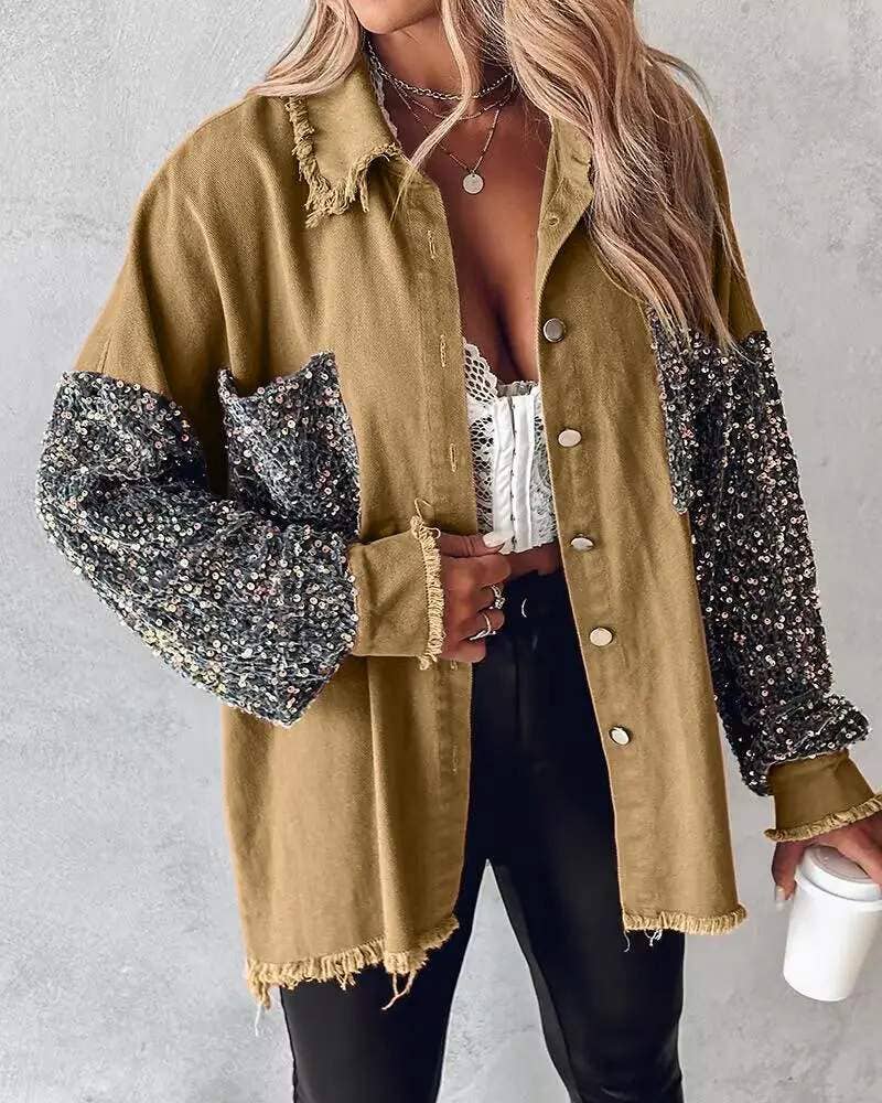 Contrast Sequin Jacket