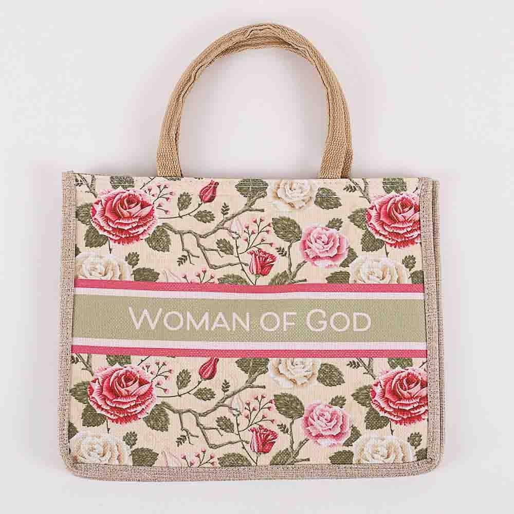 Woven Canvas Tote - Woman of God