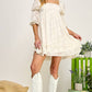 FLOWER TIERED PEASANT SLEEVE DRESS