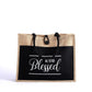 Jute Tote Bag - Blessed