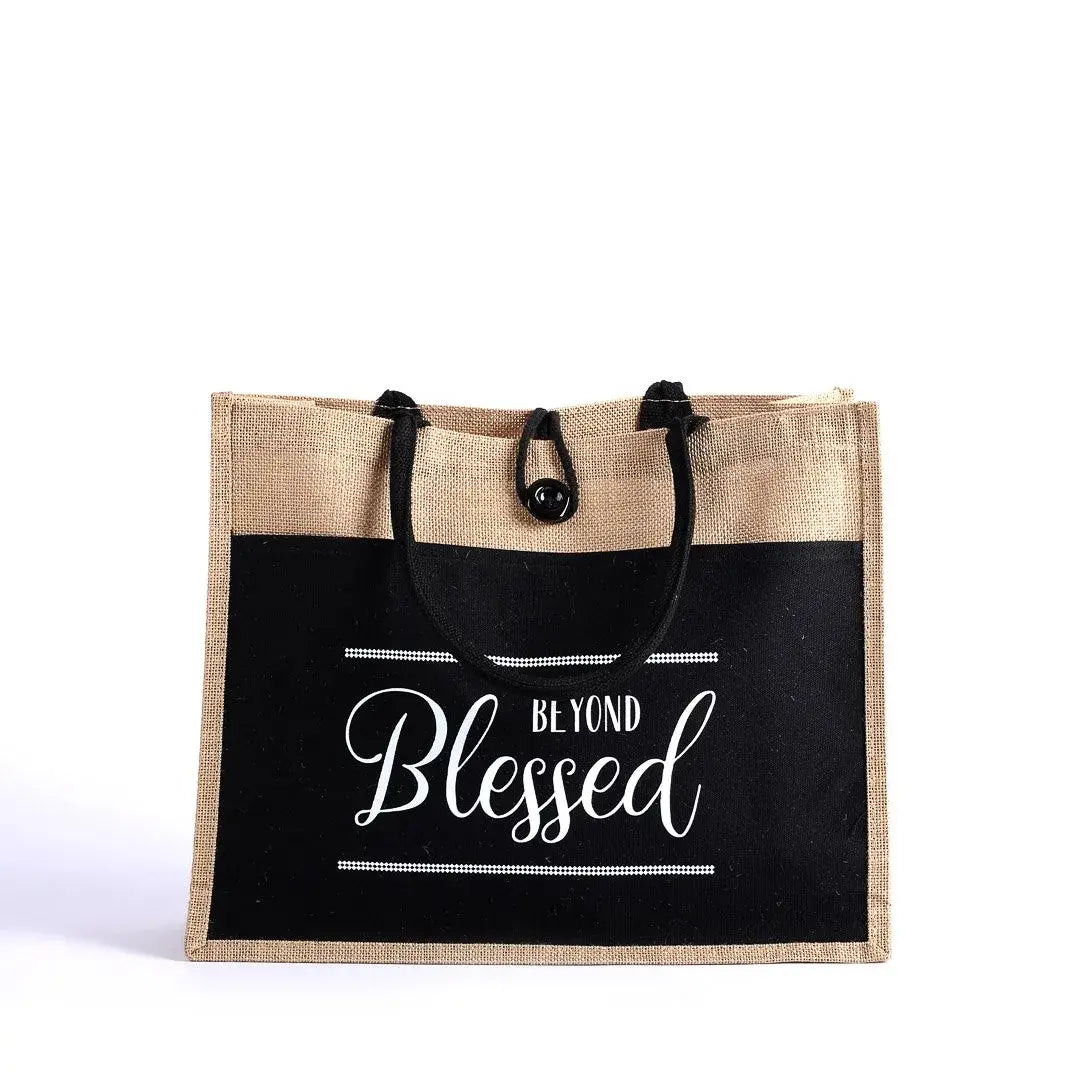 Jute Tote Bag - Blessed