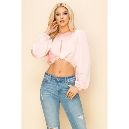 STYLISH BLUSH CROP TOP.