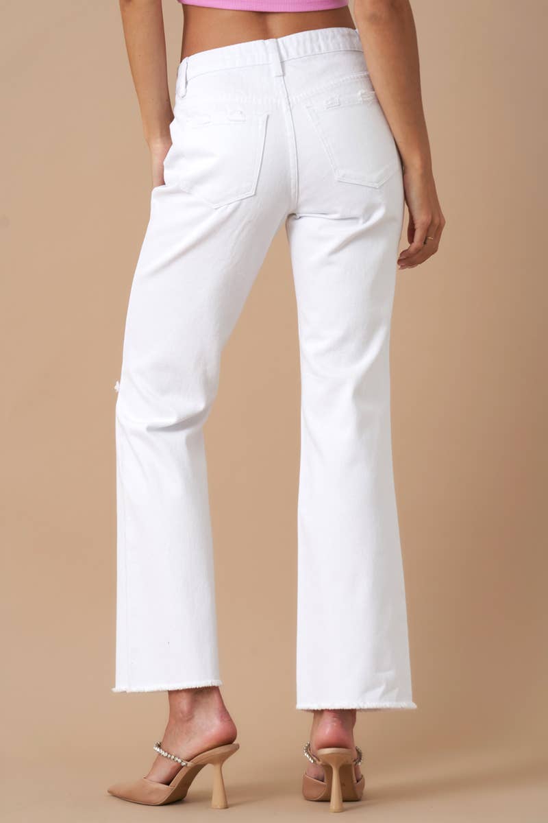 High Rise White Denim