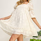 FLOWER TIERED PEASANT SLEEVE DRESS