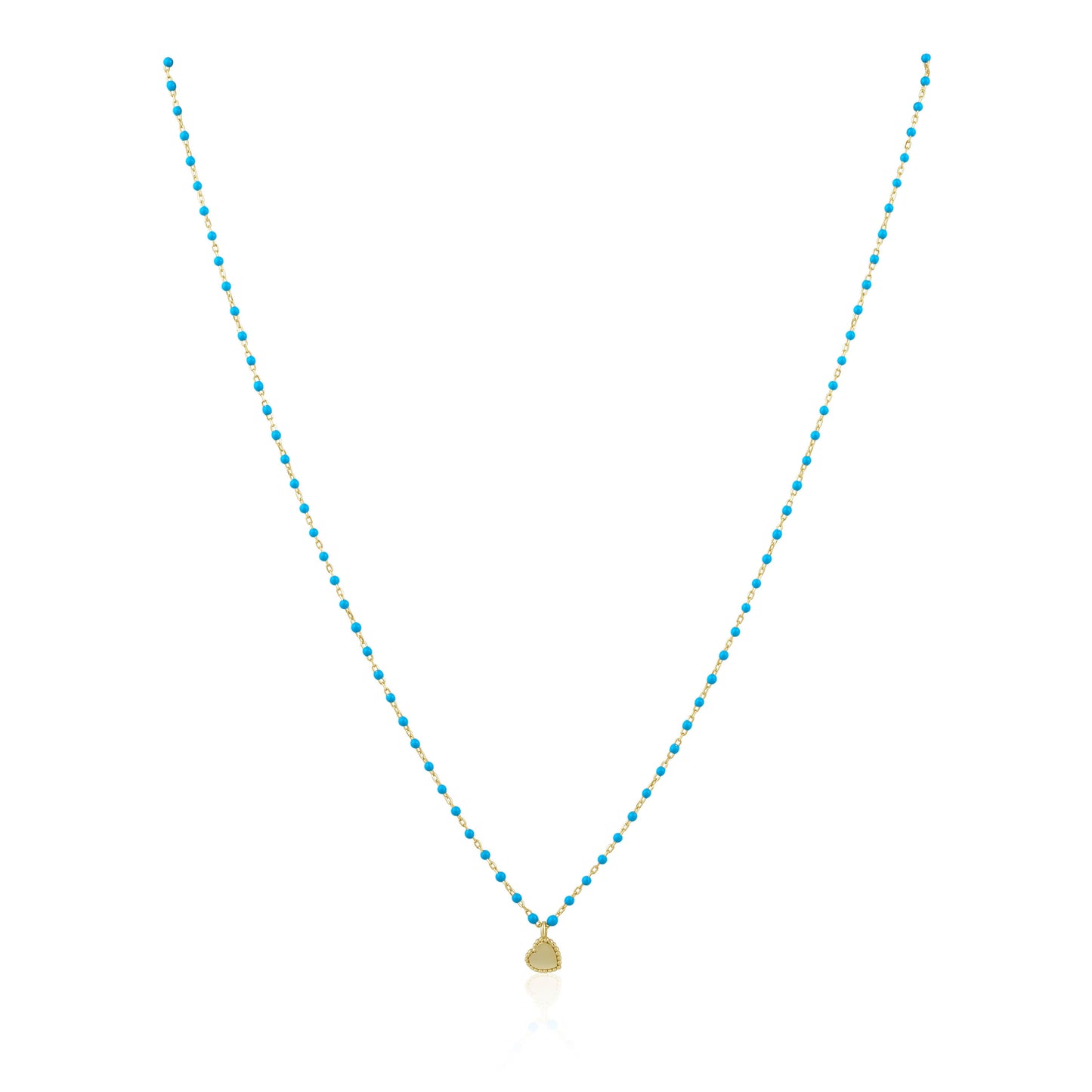 TURQUOISE MINI HEART NECKLACE